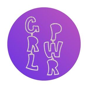 BCBG earrings Girl Power GRL PWR silver sparkle